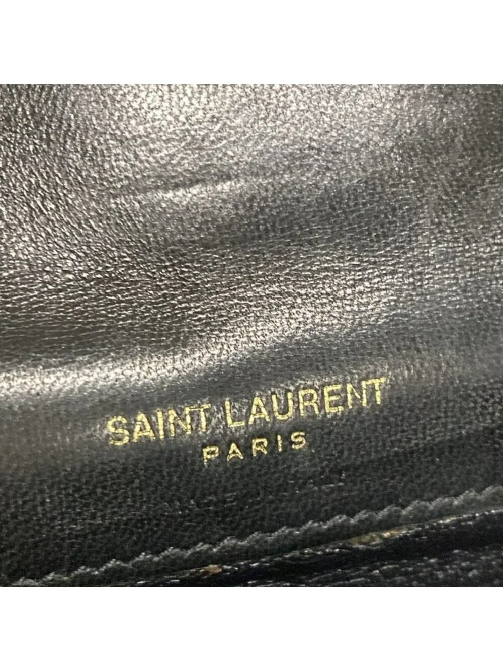 Saint Laurent Paris Coin Case Black Quilted Card with Leather - Picture 4 of 11